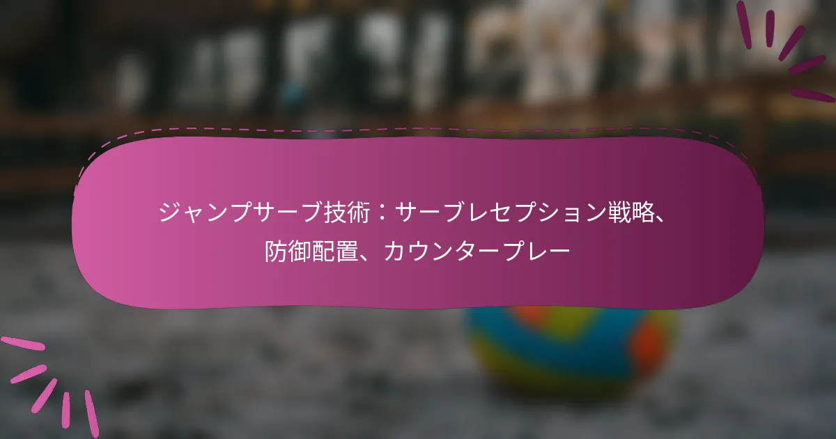 ジャンプサーブ技術：サーブレセプション戦略、防御配置、カウンタープレー